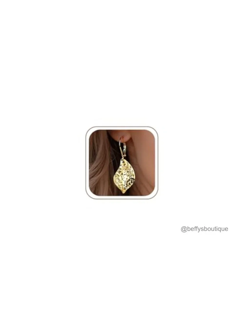 Hammered Leaf Dangle Earrings Sterling Silver Leverback Drop